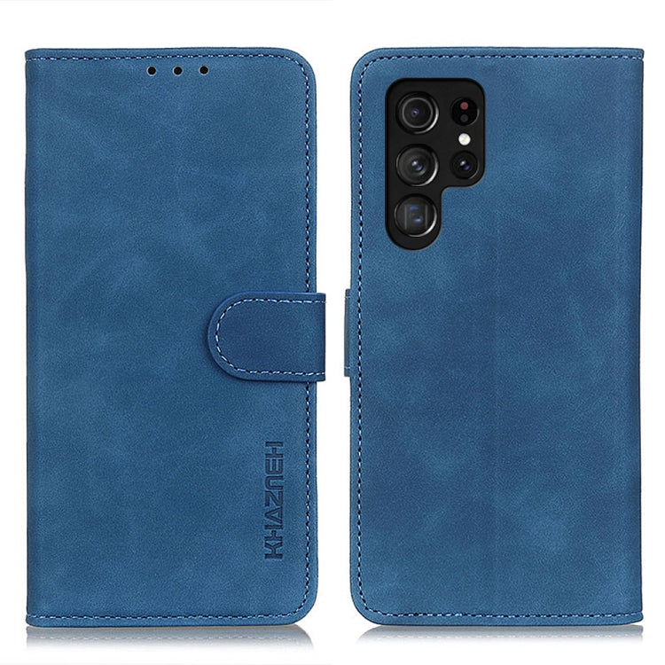 KHAZNEH Retro Texture Horizontal Flip Leather Phone Case, Compatible with Samsung Galaxy S24 Ultra