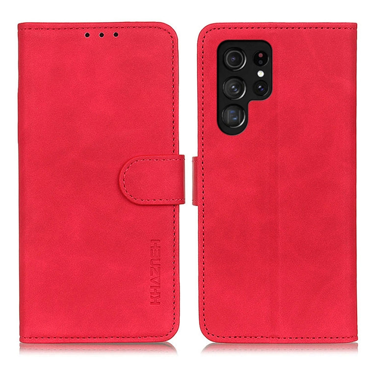 KHAZNEH Retro Texture Horizontal Flip Leather Phone Case, Compatible with Samsung Galaxy S24 Ultra