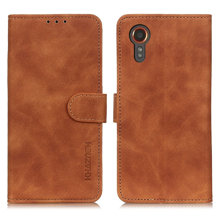 KHAZNEH Retro Texture Horizontal Flip Leather Phone Case, Compatible with Samsung Galaxy Xcover7