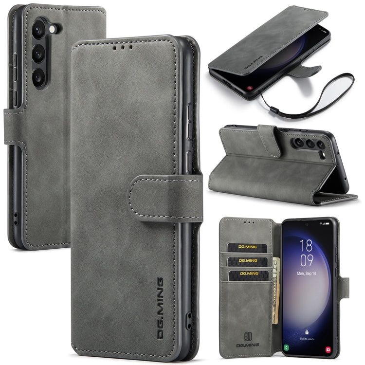 DG.MING Retro Oil Edge Flip Leather Phone Case, Compatible with Samsung Galaxy S23 5G