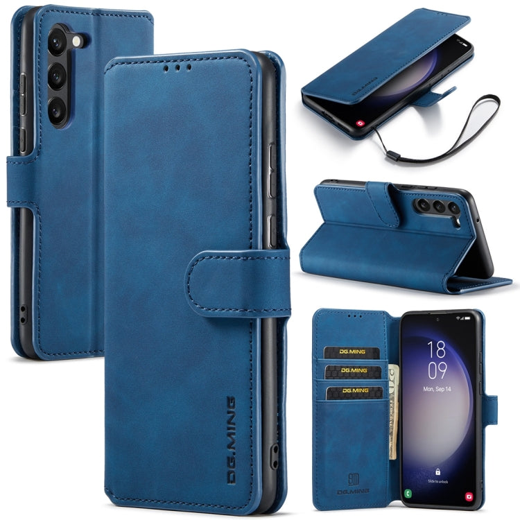 DG.MING Retro Oil Edge Flip Leather Phone Case, Compatible with Samsung Galaxy S23 5G