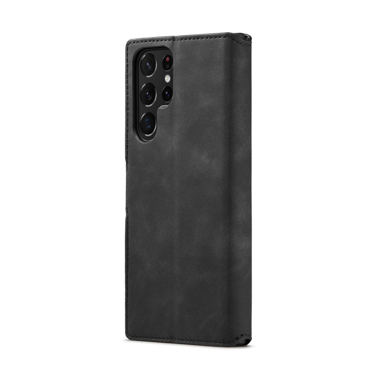 DG.MING Retro Oil Edge Flip Leather Phone Case, Compatible with Samsung Galaxy S23 Ultra 5G