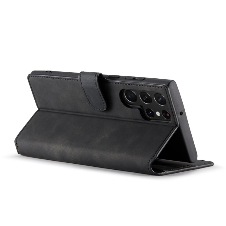 DG.MING Retro Oil Edge Flip Leather Phone Case, Compatible with Samsung Galaxy S23 Ultra 5G