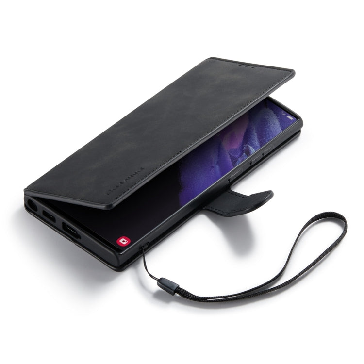 DG.MING Retro Oil Edge Flip Leather Phone Case, Compatible with Samsung Galaxy S23 Ultra 5G