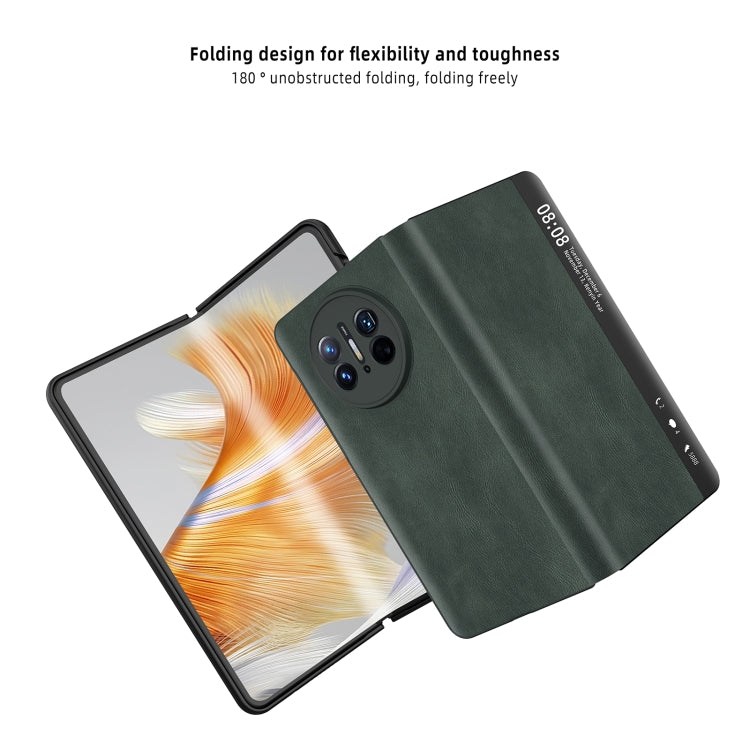 Retro Magnetic Side Window View Leather Smart Phone Case, Compatible with Huawei Mate X3