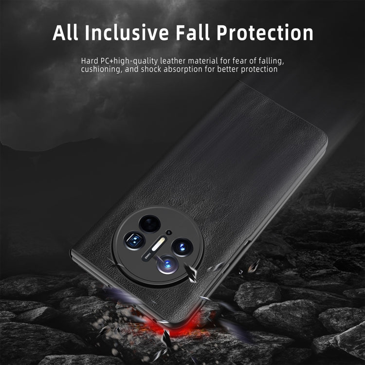 Retro Magnetic Side Window View Leather Smart Phone Case, Compatible with Huawei Mate X3