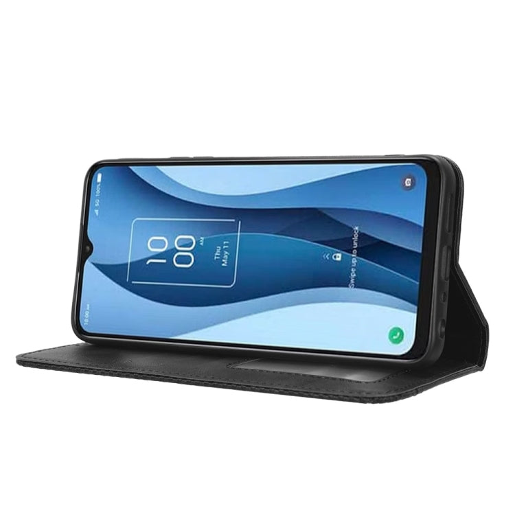 Magnetic Buckle Retro Texture Leather Phone Case, Compatible with TCL 40 XE 5G