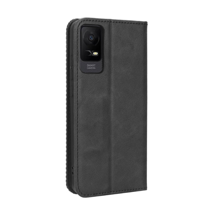 Magnetic Buckle Retro Texture Leather Phone Case, Compatible with TCL ION X