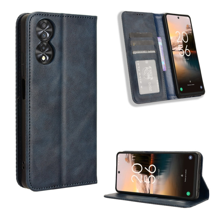 Magnetic Buckle Retro Texture Leather Phone Case, Compatible with TCL 40 NxtPaper 4G