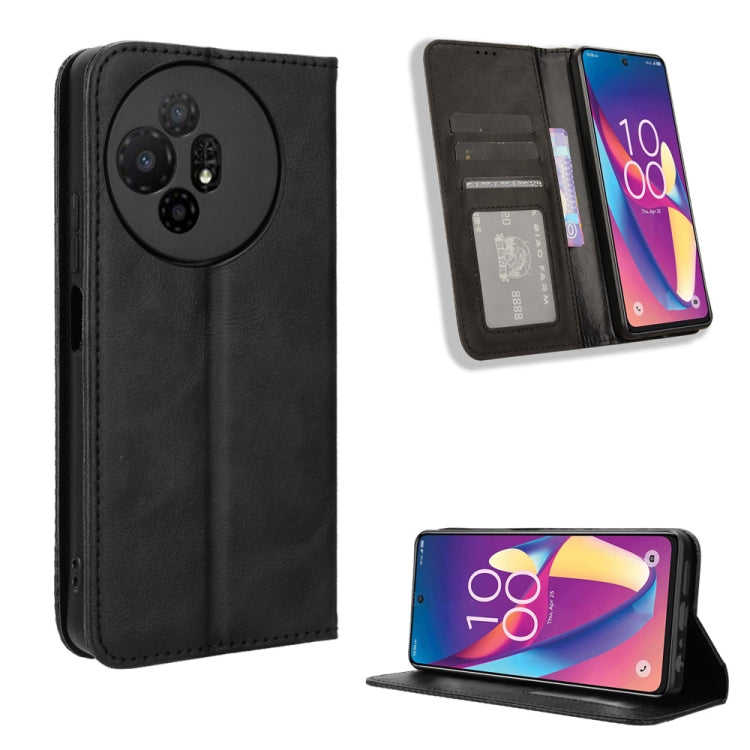 Magnetic Buckle Retro Texture Leather Phone Case, Compatible with TCL 50 XL 5G