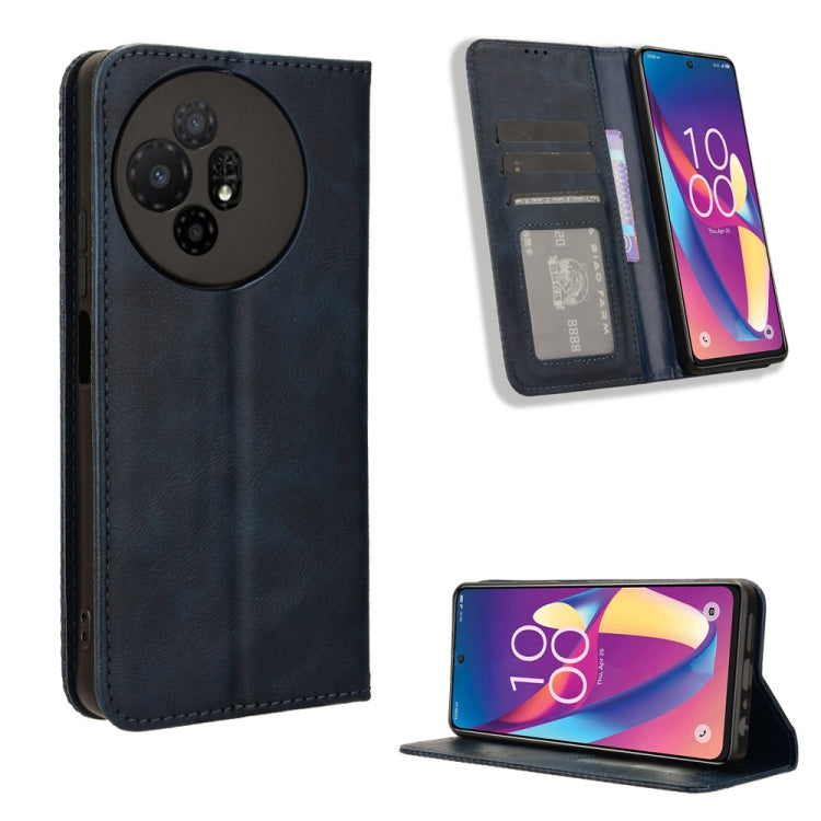 Magnetic Buckle Retro Texture Leather Phone Case, Compatible with TCL 50 XL 5G