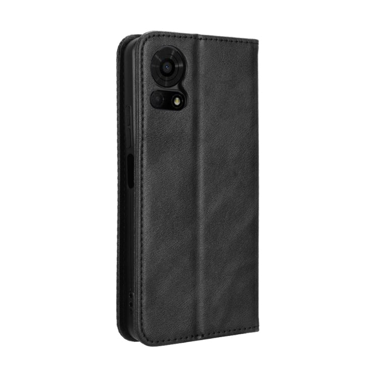 Magnetic Buckle Retro Texture Leather Phone Case, Compatible with TCL 50 LE