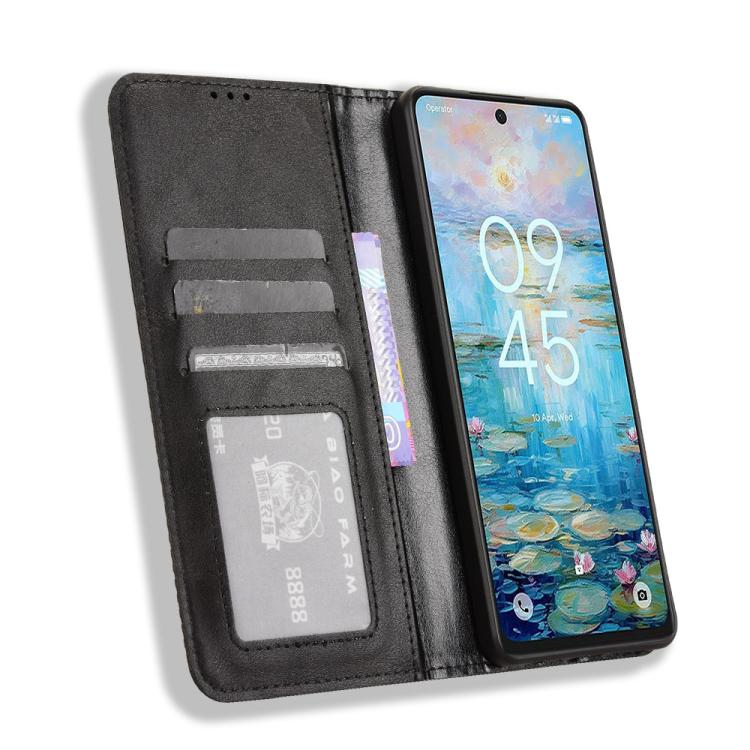 Magnetic Buckle Retro Texture Leather Phone Case, Compatible with TCL 50 NxtPaper 5G / 50 Pro NxtPaper 5G