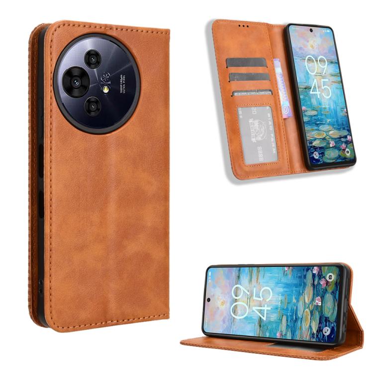 Magnetic Buckle Retro Texture Leather Phone Case, Compatible with TCL 50 NxtPaper 5G / 50 Pro NxtPaper 5G