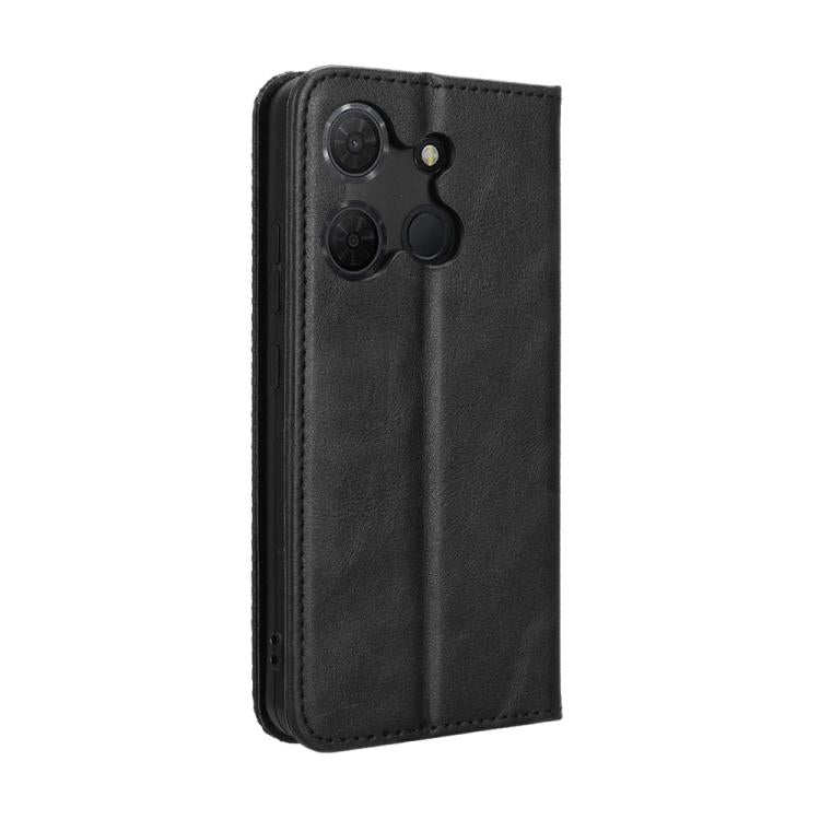 Magnetic Buckle Retro Texture Leather Phone Case, Compatible with TCL 503