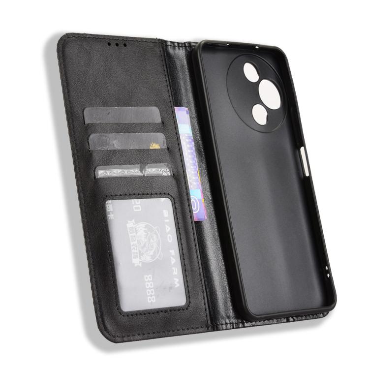 Magnetic Buckle Retro Texture Leather Phone Case, Compatible with TCL 60R 5G