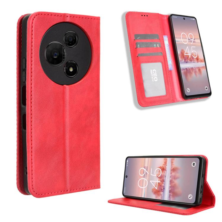 Magnetic Buckle Retro Texture Leather Phone Case, Compatible with TCL 60 NxtPaper