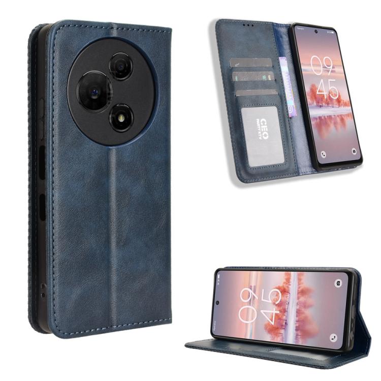 Magnetic Buckle Retro Texture Leather Phone Case, Compatible with TCL 60 NxtPaper