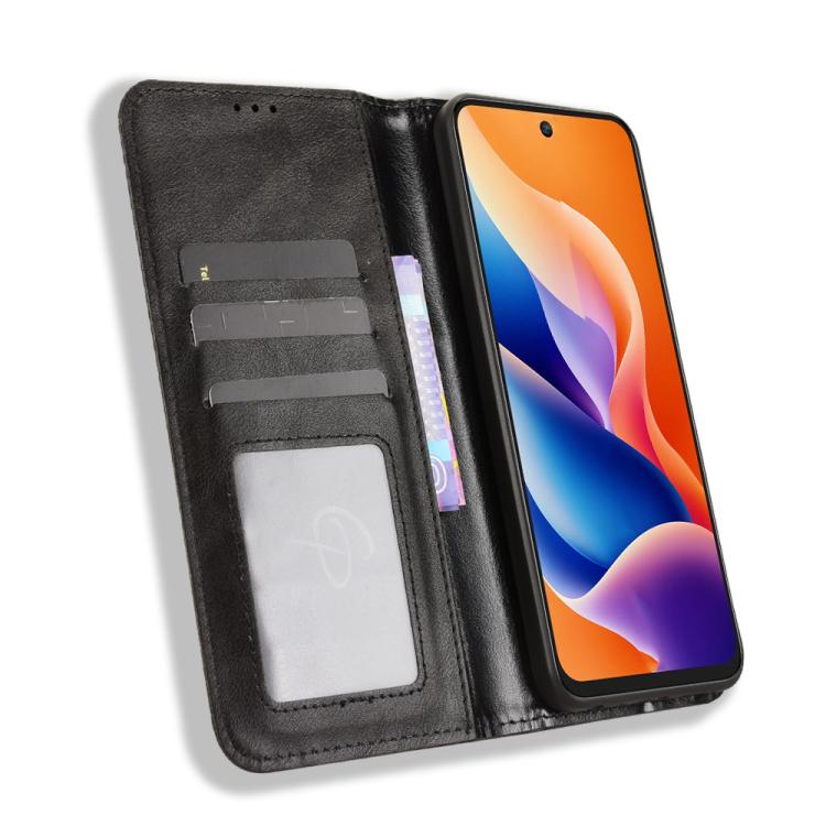 Magnetic Buckle Retro Texture Leather Phone Case, Compatible with TCL 605 / 60 SE