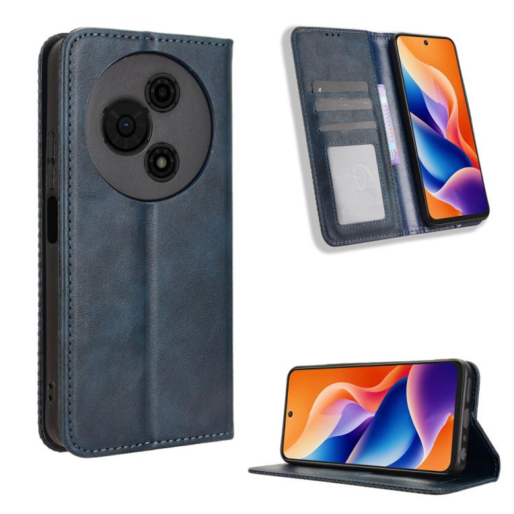 Magnetic Buckle Retro Texture Leather Phone Case, Compatible with TCL 605 / 60 SE