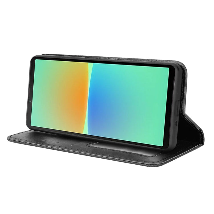 Magnetic Buckle Retro Texture Leather Phone Case, Compatible with Sony Xperia 10 V
