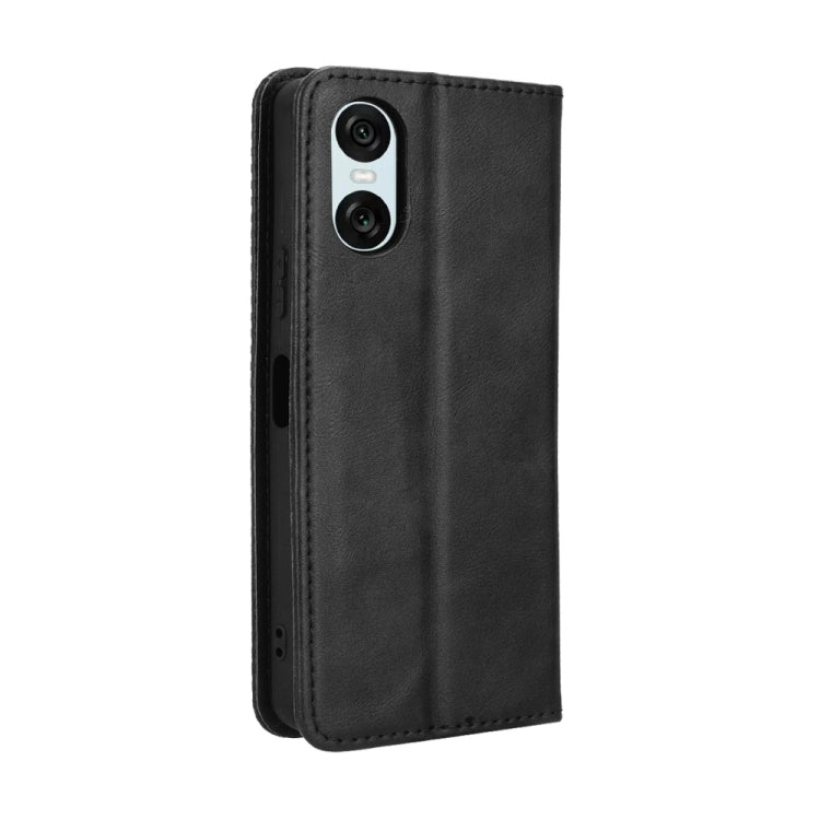 Magnetic Buckle Retro Texture Leather Phone Case, Compatible with Sony Xperia 10 VI 2024