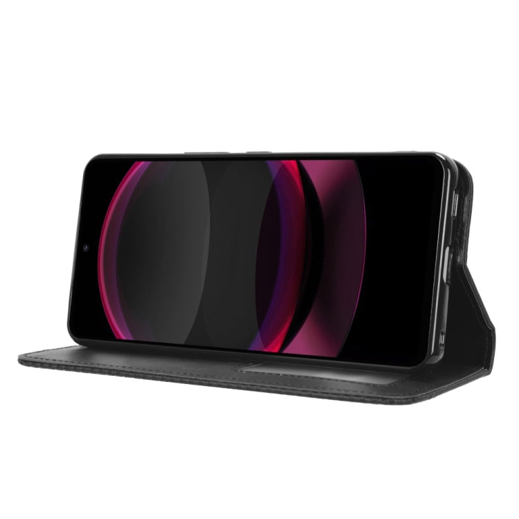 Magnetic Buckle Retro Texture Leather Phone Case, Compatible with Sharp Aquos R8 Pro / Leica Leitz Phone 3