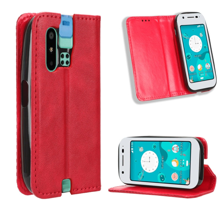 Magnetic Buckle Retro Texture Leather Phone Case, Compatible with Sharp Mamorino6