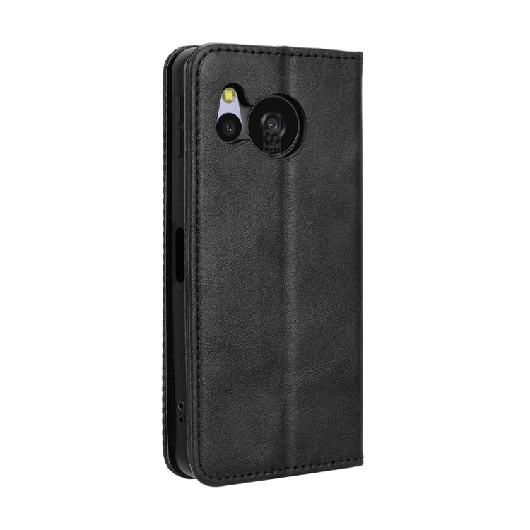 Magnetic Buckle Retro Texture Leather Phone Case, Compatible with Sharp Aquos Sense8