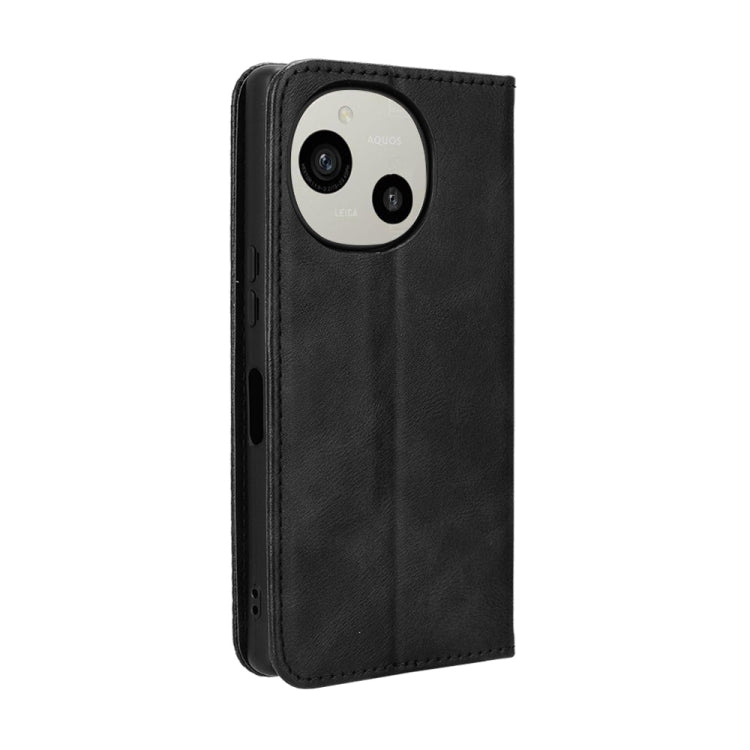 Magnetic Buckle Retro Texture Leather Phone Case, Compatible with Sharp Aquos R9
