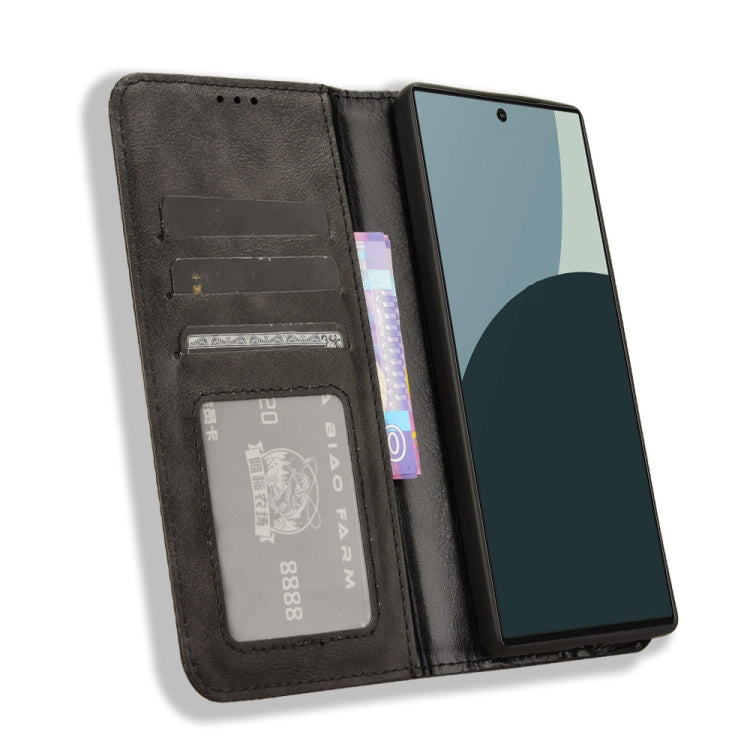 Magnetic Buckle Retro Texture Leather Phone Case, Compatible with Sharp Aquos R9
