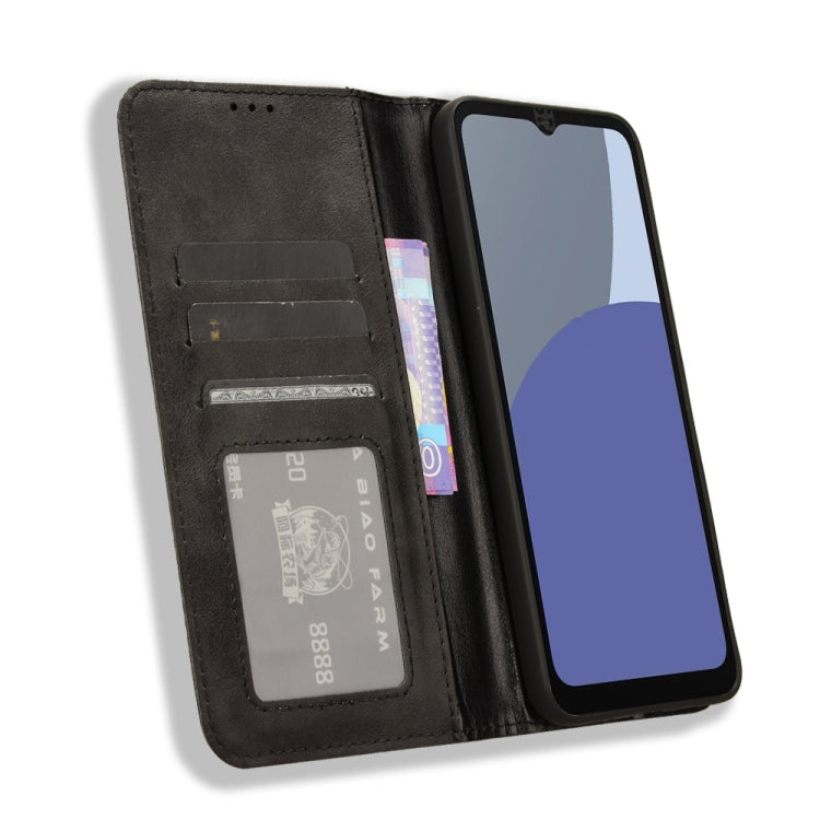 Magnetic Buckle Retro Texture Leather Phone Case, Compatible with Sharp Aquos wish4