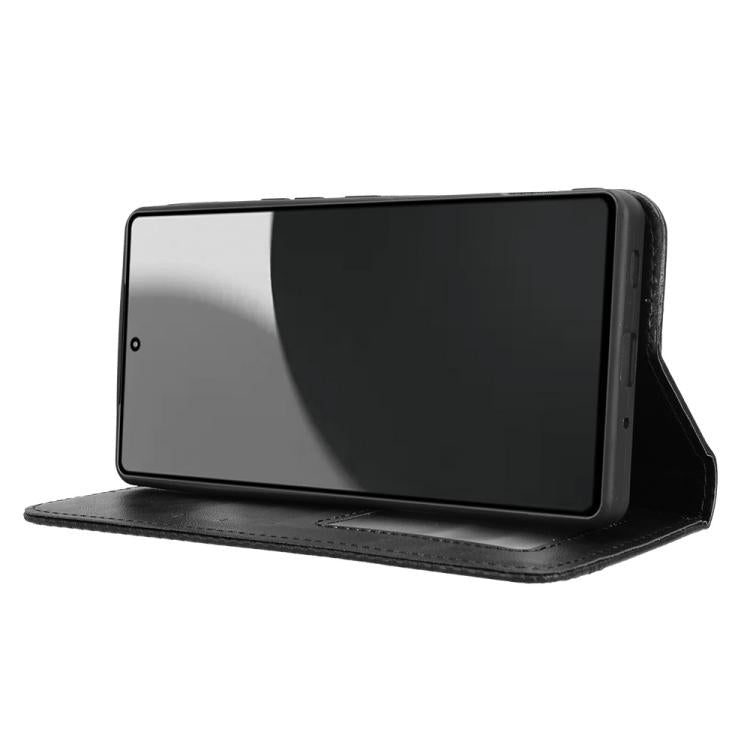 Magnetic Buckle Retro Texture Leather Phone Case, Compatible with Sharp Aquos R9 Pro