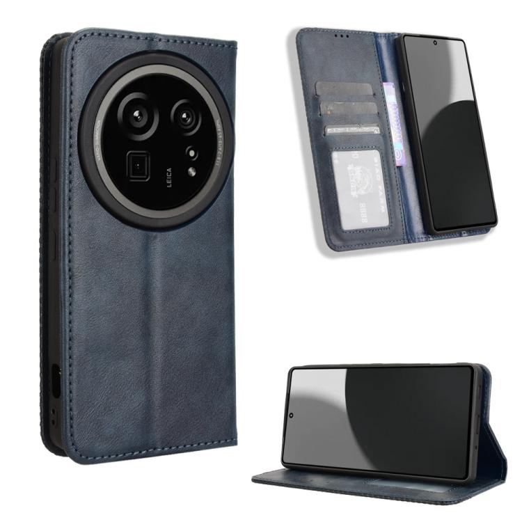 Magnetic Buckle Retro Texture Leather Phone Case, Compatible with Sharp Aquos R9 Pro