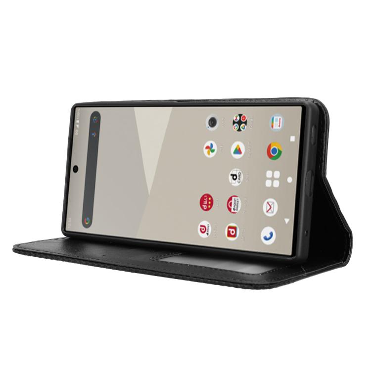 Magnetic Buckle Retro Texture Leather Phone Case, Compatible with Sharp Aquos R10
