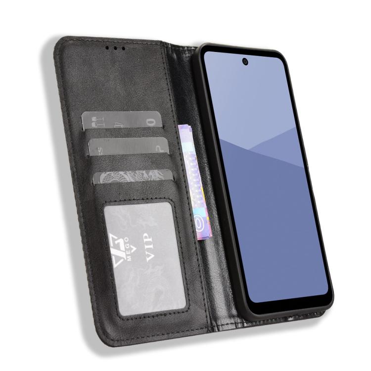 Magnetic Buckle Retro Texture Leather Phone Case, Compatible with Sharp Aquos wish5
