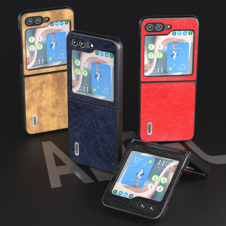 ABEEL Retro Litchi Texture PU Phone Case, Compatible with Samsung Galaxy Z Flip5