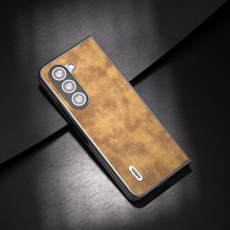 ABEEL Retro Litchi Texture PU Phone Case, Compatible with Samsung Galaxy Z Fold5