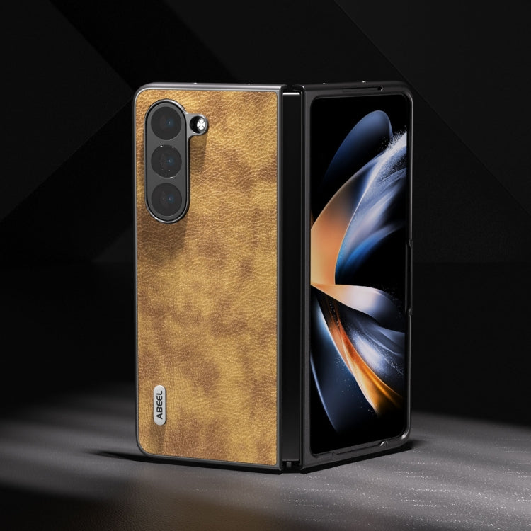 ABEEL Retro Litchi Texture PU Phone Case, Compatible with Samsung Galaxy Z Fold5