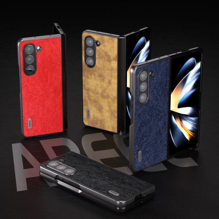 ABEEL Retro Litchi Texture PU Phone Case, Compatible with Samsung Galaxy Z Fold5