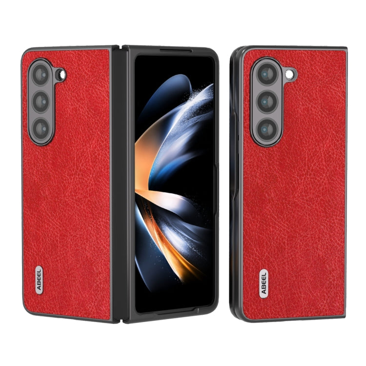 ABEEL Retro Litchi Texture PU Phone Case, Compatible with Samsung Galaxy Z Fold5