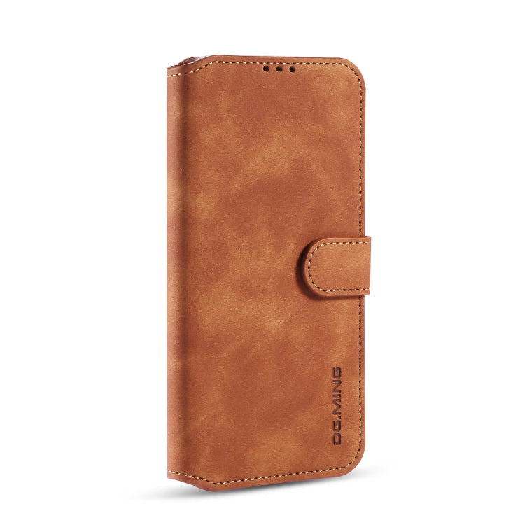 DG.MING Retro Oil Side Horizontal Flip Case with Holder & Card Slots & Wallet, Compatible with Samsung Galaxy A21s