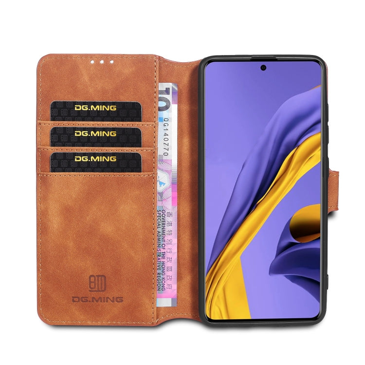 DG.MING Retro Oil Side Horizontal Flip Case with Holder & Card Slots & Wallet, Compatible with Samsung Galaxy A41 (EU Version)
