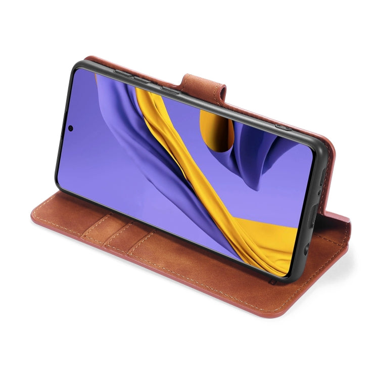 DG.MING Retro Oil Side Horizontal Flip Case with Holder & Card Slots & Wallet, Compatible with Samsung Galaxy A41 (EU Version)