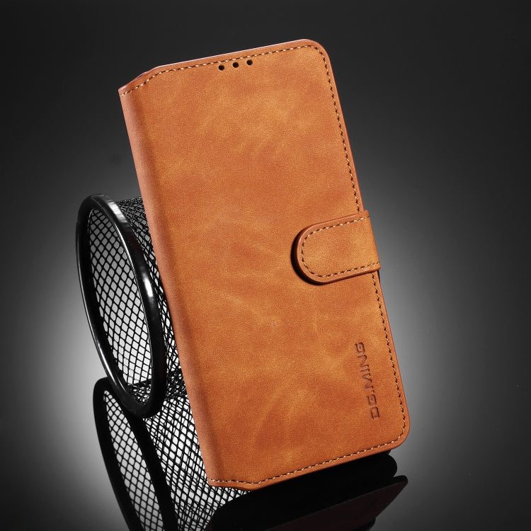 DG.MING Retro Oil Side Horizontal Flip Case with Holder & Card Slots & Wallet, Compatible with Samsung Galaxy A41 (EU Version)