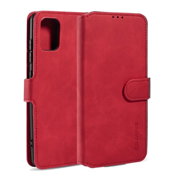 DG.MING Retro Oil Side Horizontal Flip Case with Holder & Card Slots & Wallet, Compatible with Samsung Galaxy A41 (EU Version)