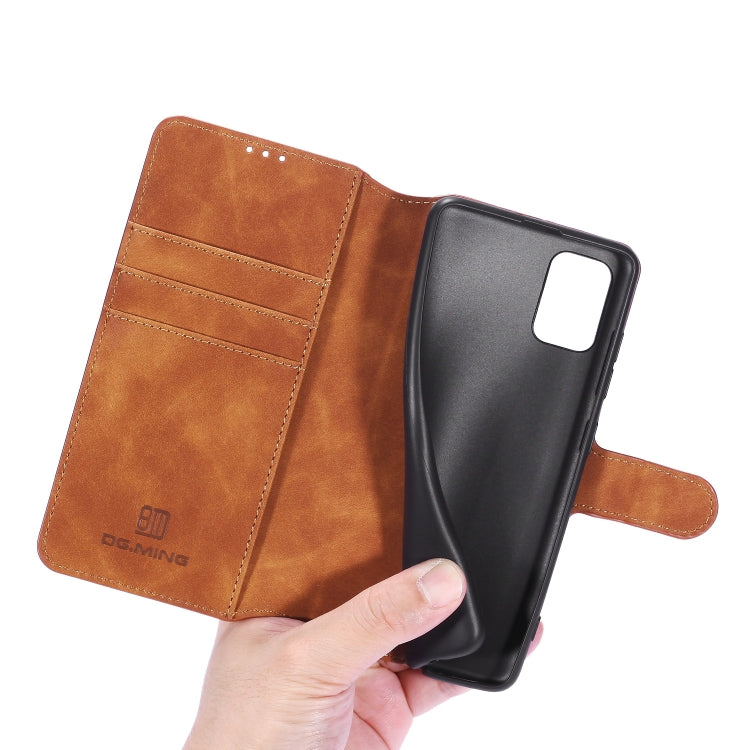 DG.MING Retro Oil Side Horizontal Flip Case with Holder & Card Slots & Wallet, Compatible with Samsung Galaxy A51 5G