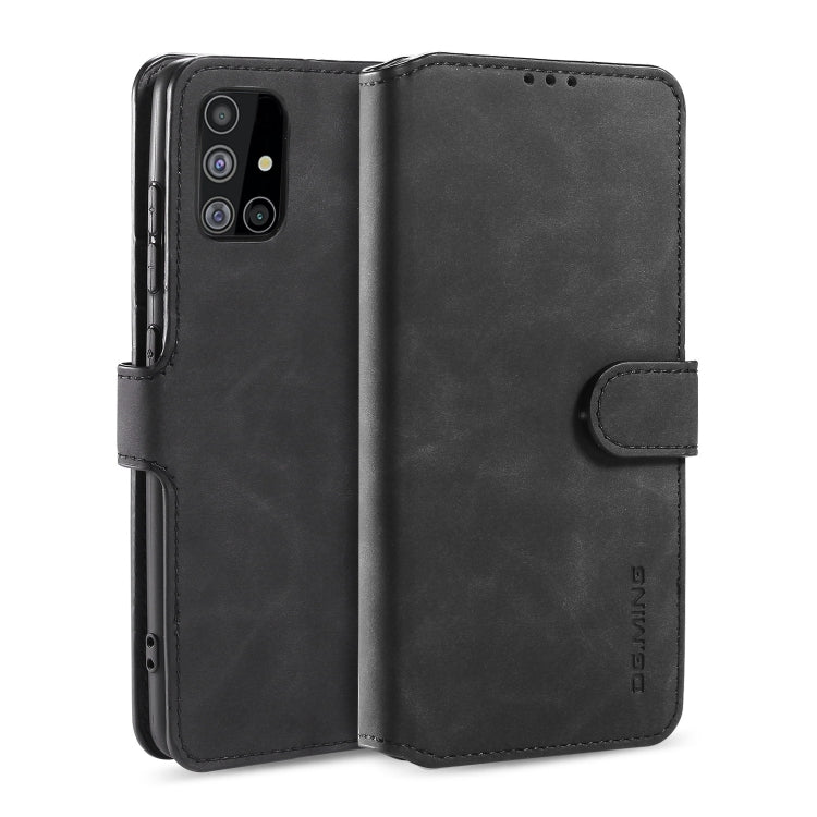 DG.MING Retro Oil Side Horizontal Flip Case with Holder & Card Slots & Wallet, Compatible with Samsung Galaxy A51 5G