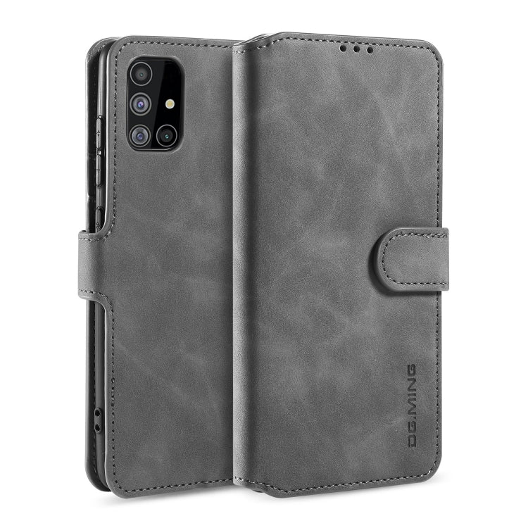 DG.MING Retro Oil Side Horizontal Flip Case with Holder & Card Slots & Wallet, Compatible with Samsung Galaxy A51 5G