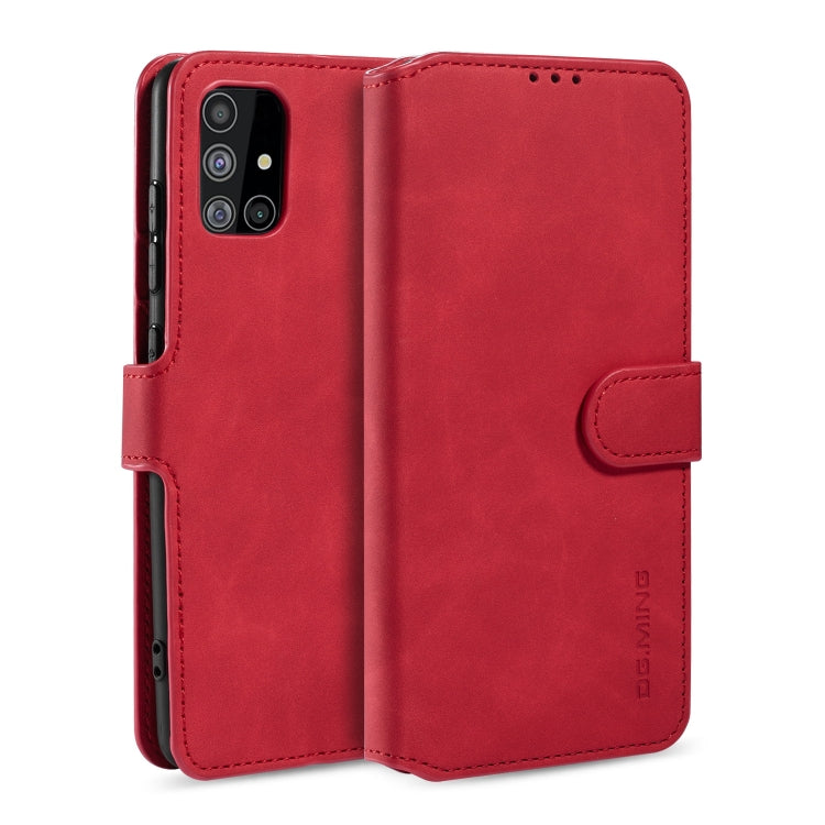 DG.MING Retro Oil Side Horizontal Flip Case with Holder & Card Slots & Wallet, Compatible with Samsung Galaxy A51 5G
